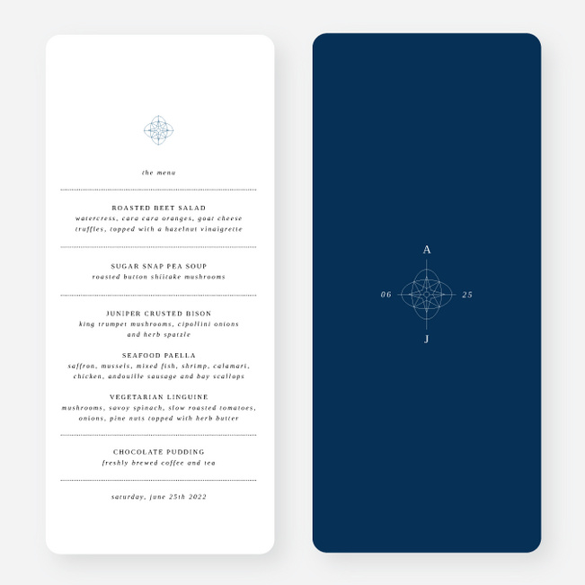 Guiding Love Wedding Menus - Blue