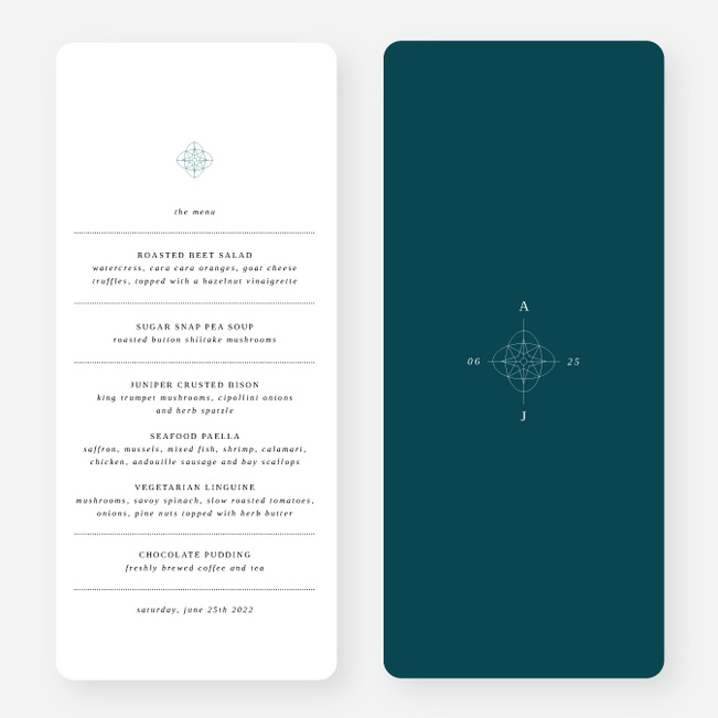 Guiding Love Wedding Menus - Green