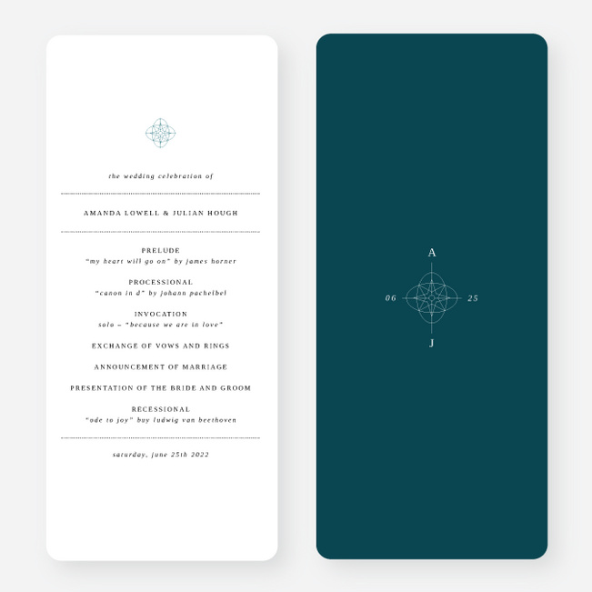 Guiding Love Wedding Programs - Green