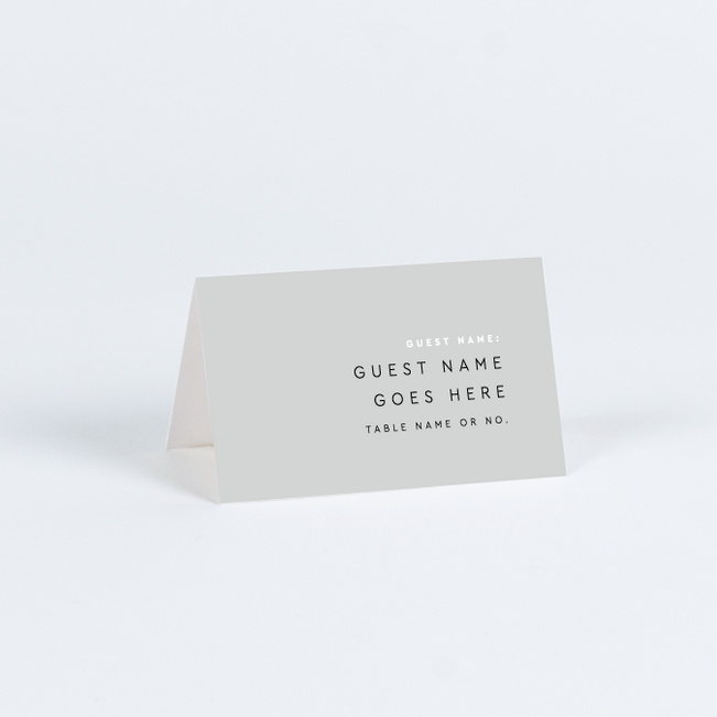 Clean Highlights Wedding Name Cards & Place Cards - Gray