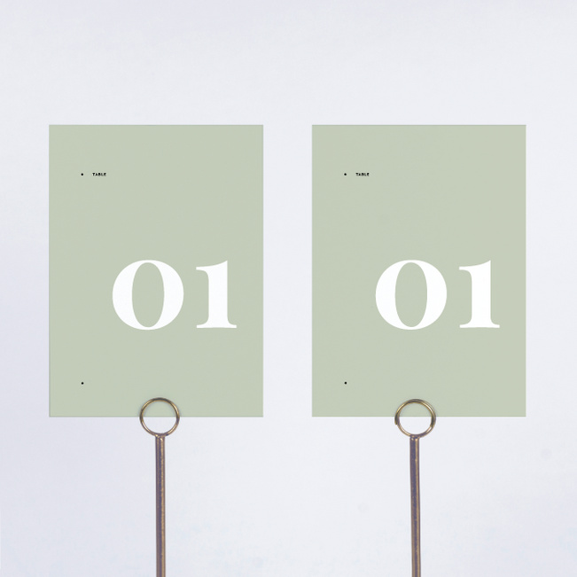 Bold Watermark Wedding Table Cards - Green