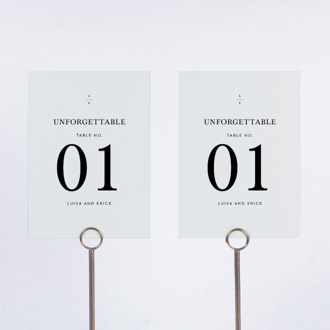 Harmonious Union Wedding Table Cards - Gray