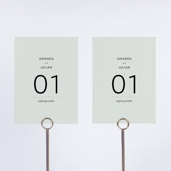 Headline Act Wedding Table Cards - Green