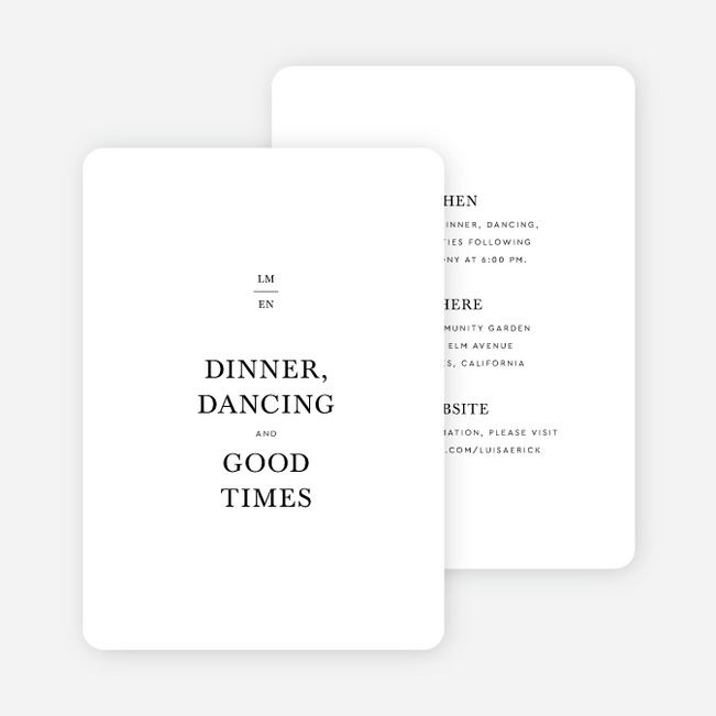 Harmonious Union Wedding Information Cards - White