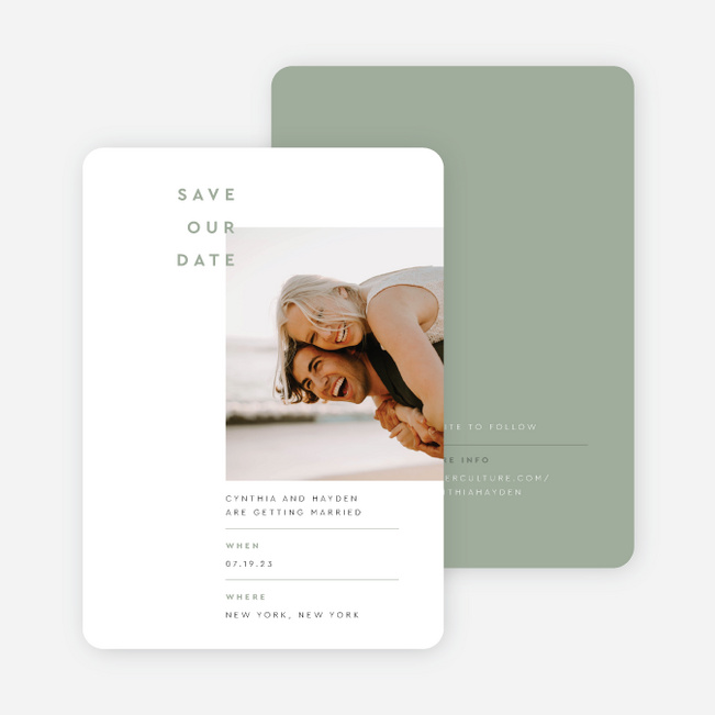 Perfectly Balanced Save the Date Cards - Green