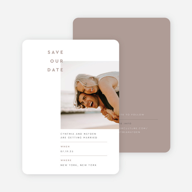 Perfectly Balanced Save the Date Cards - Brown