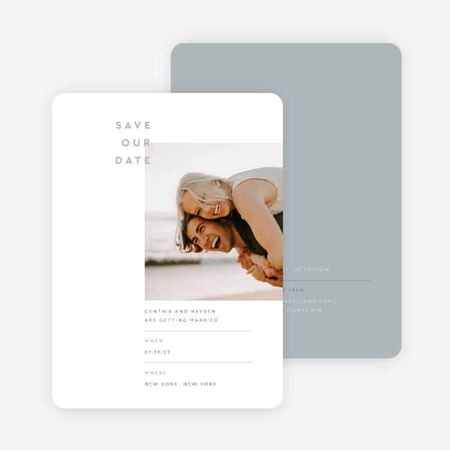 Perfectly Balanced Save the Date Cards - Blue