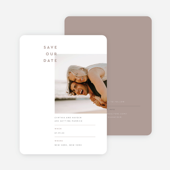 Perfectly Balanced Save the Date Cards - Brown