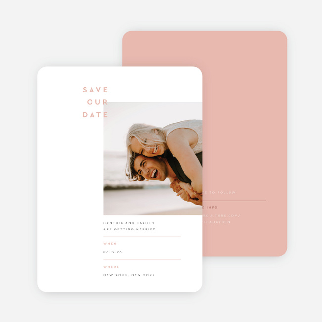 Perfectly Balanced Save the Date Cards - Pink