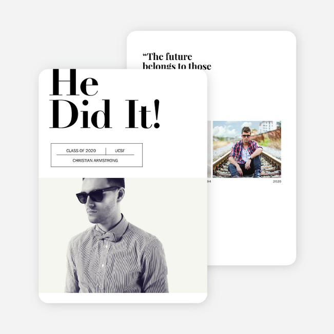 She Did It Graduation Announcements Paper Culture