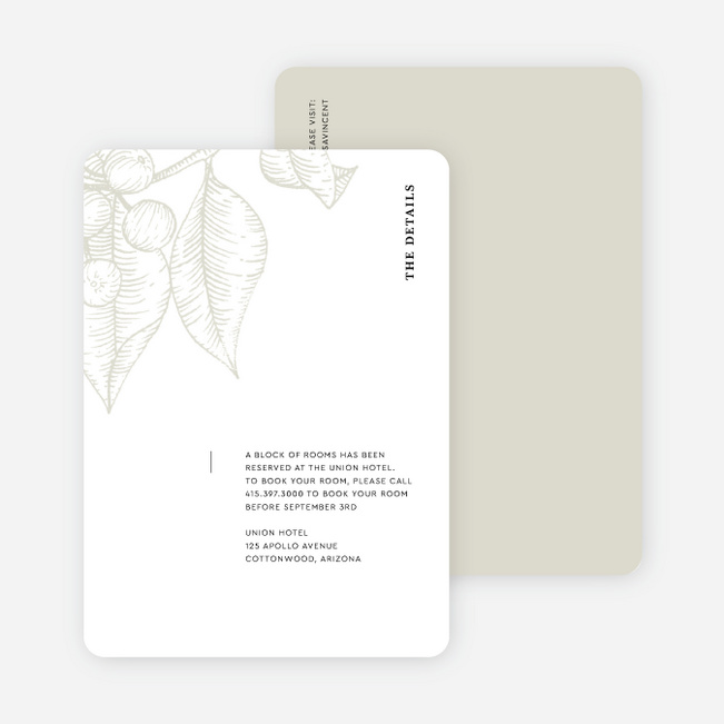 Fresh Beginnings Wedding Information Cards - Beige