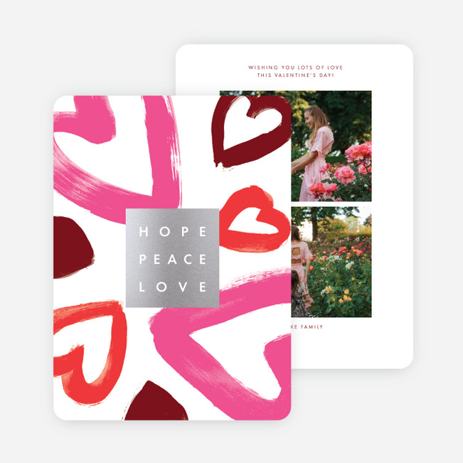 Love Splash Valentine’s Day Cards - Gray