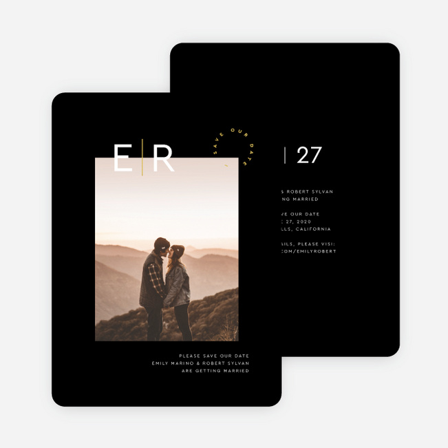 Foil Passionate Love Save the Date Cards - Yellow