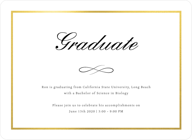 Foil Border Statement Graduation Announcements & Graduation Invitations ...