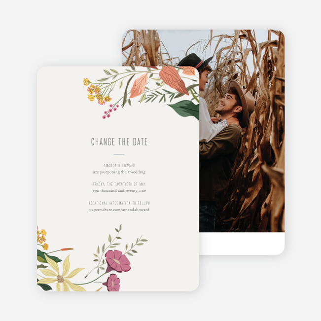 Herbs & Wildflowers Change of Date Cards - Multi