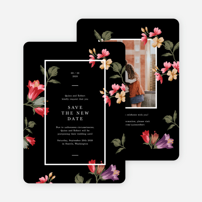 Romantic Garden Wedding Postponement Cards - Multi