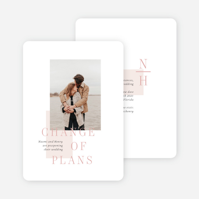 Square Direction Change of Plans Cards - Pink