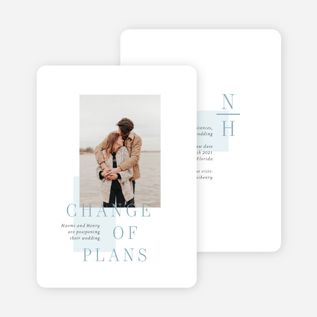 Square Direction Change of Plans Cards - Blue