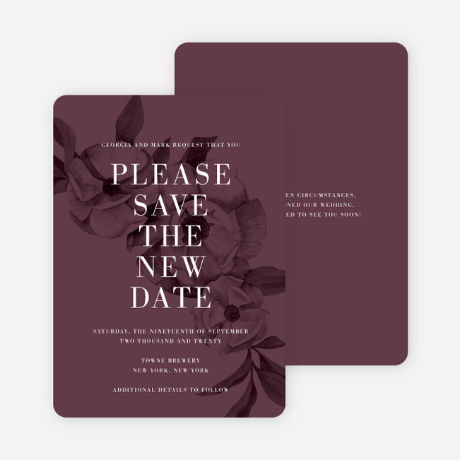 Vintage Wallpaper Change of Date Cards - Purple