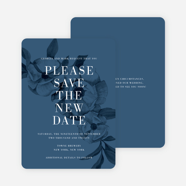 Vintage Wallpaper Change of Date Cards - Blue