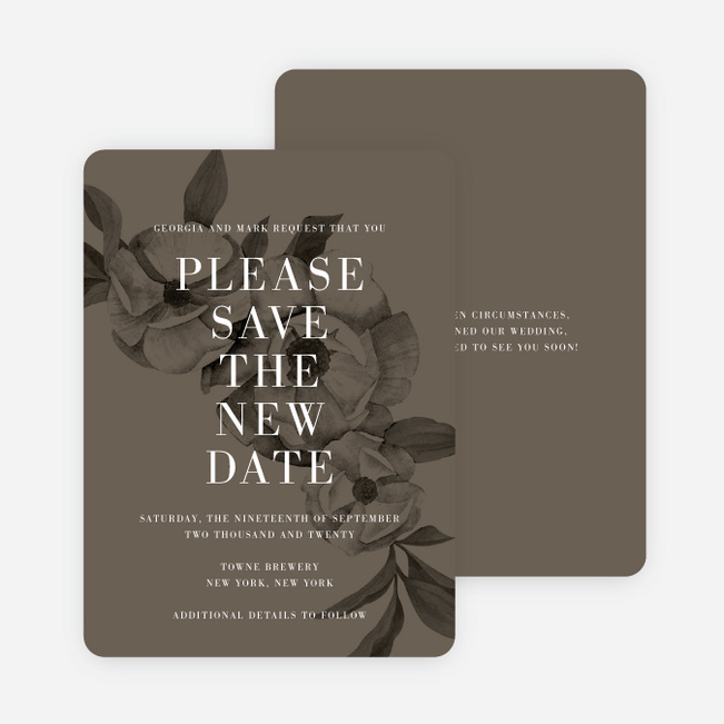 Vintage Wallpaper Change of Date Cards - Brown