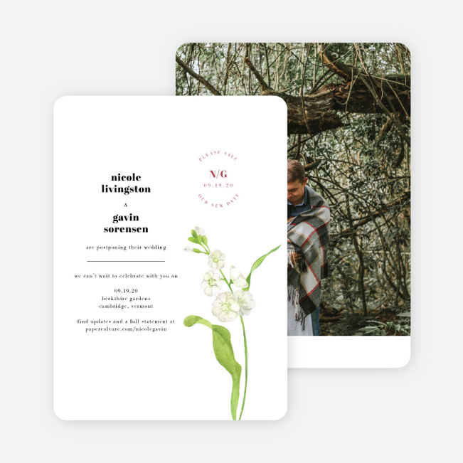 Wine Country Change of Date Cards - White