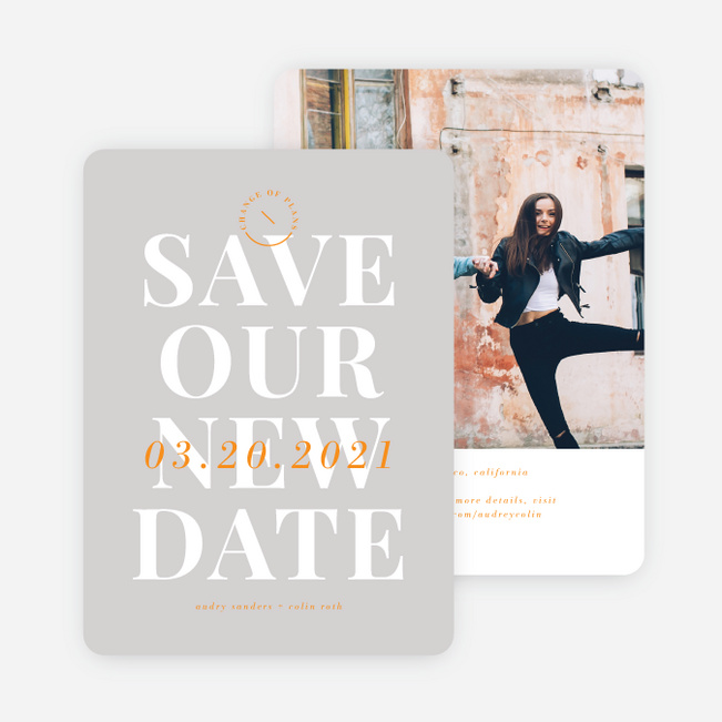 Making Headlines Postponement Wedding Cards - Yellow