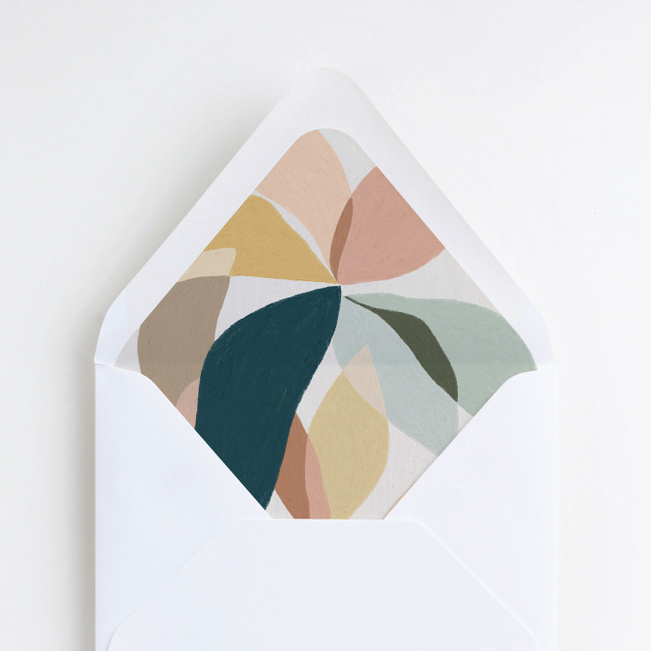 Foil Artistic Petals Wedding Envelope Liners - Pink