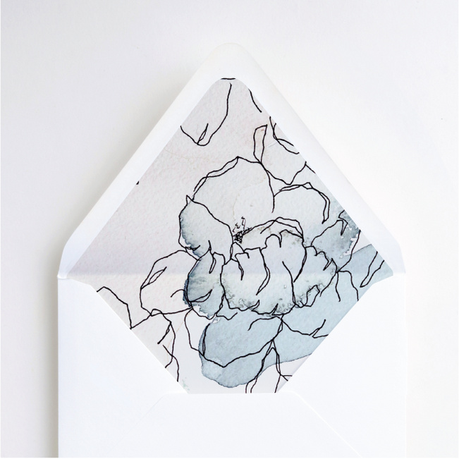 Gentle Flowers Wedding Envelope Liners - White