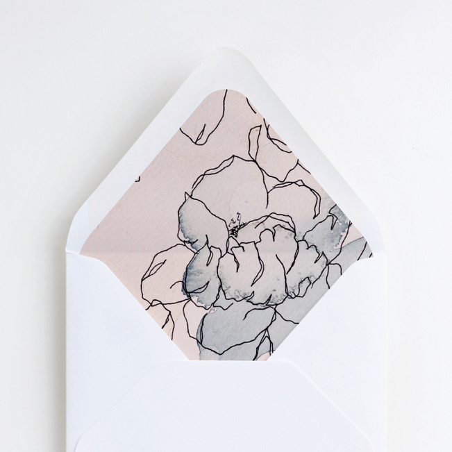 Gentle Flowers Wedding Envelope Liners - Brown