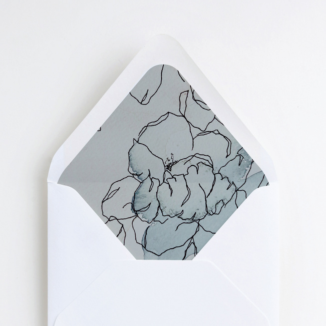 Gentle Flowers Wedding Envelope Liners - Green