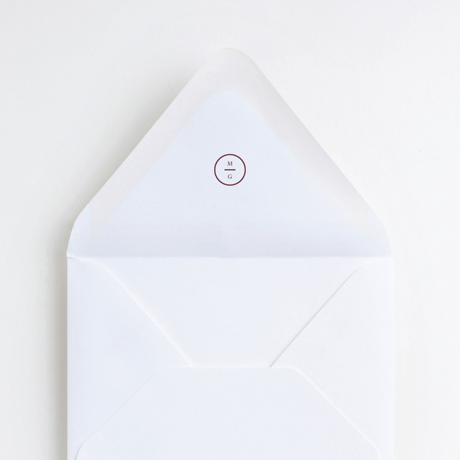 Timeless Monogram Wedding Envelope Liners - Red