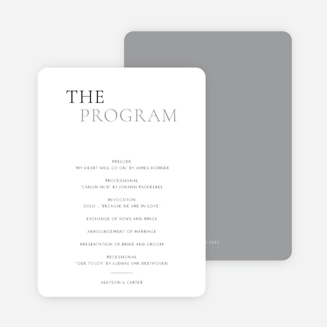 All that Matters Wedding Programs - Gray