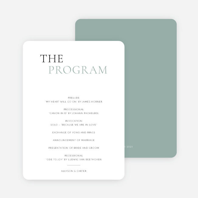 All that Matters Wedding Programs - Green