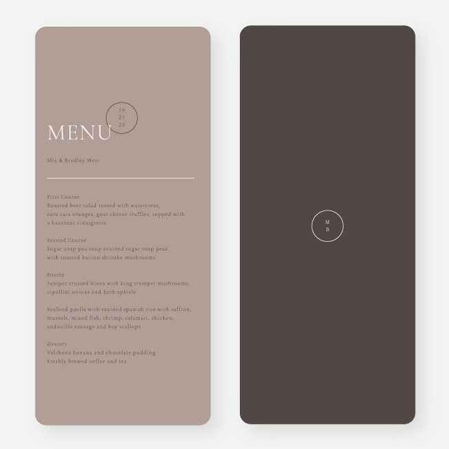 Artisanal Vibes Wedding Menus - Gray