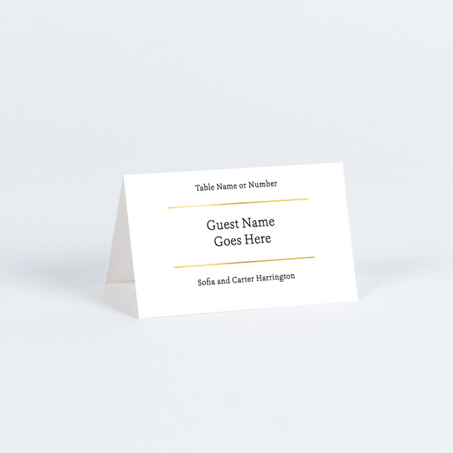 Foil Artistic Petals Wedding Name Cards & Place Cards - Yellow