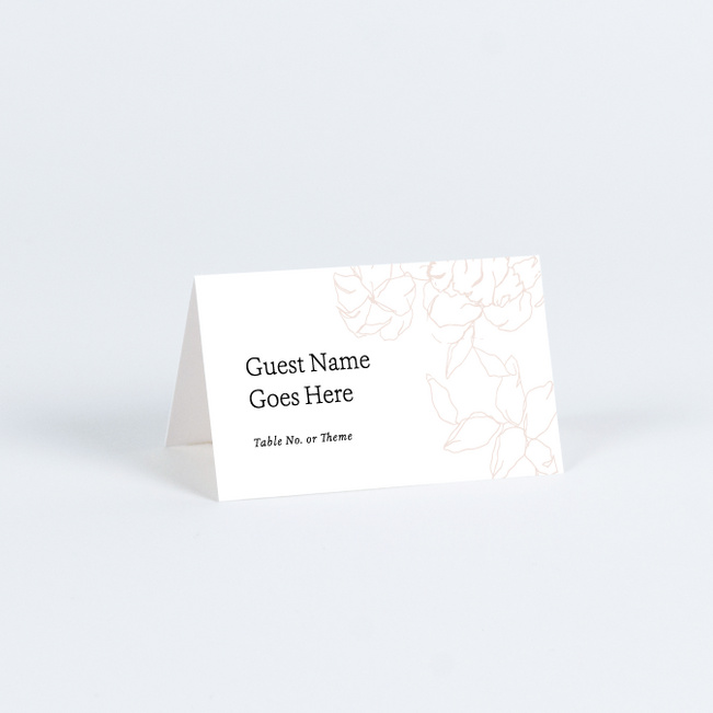 Gentle Flowers Wedding Name Cards & Place Cards - White