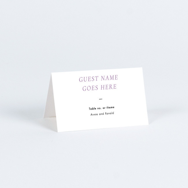 A Wonderful Feeling Wedding Name Cards & Place Cards - Purple