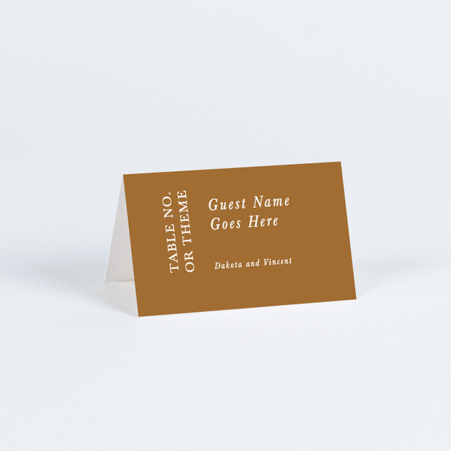 Emerging Union Wedding Name Cards & Place Cards - Brown