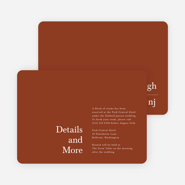 All is Clear Wedding Information Cards - Yellow