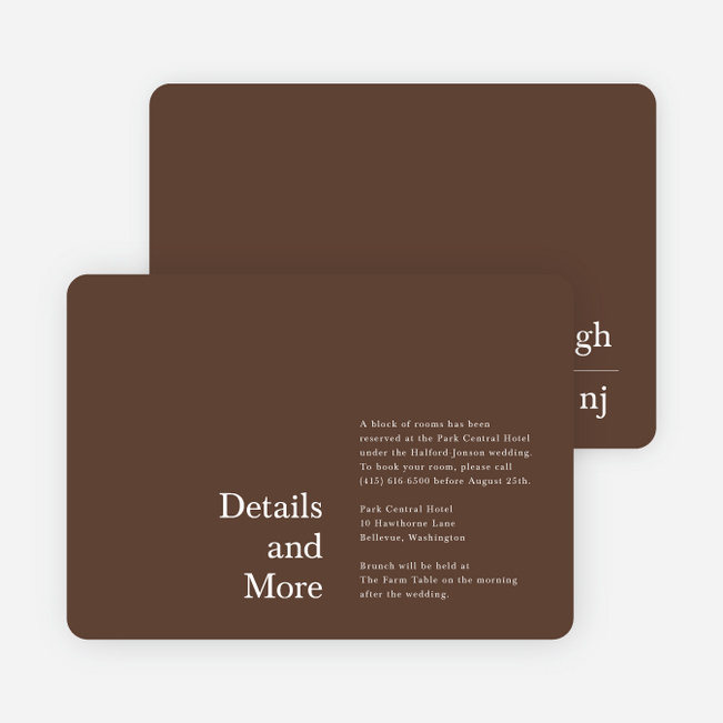 All is Clear Wedding Information Cards - Beige