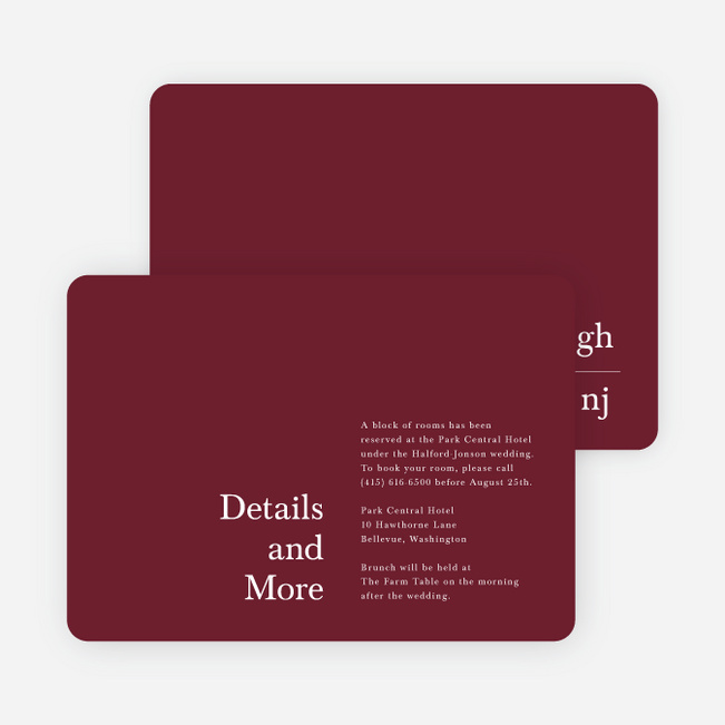 All is Clear Wedding Information Cards - Blue