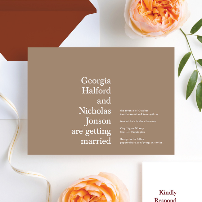 All is Clear Wedding Invitation Suites - Beige