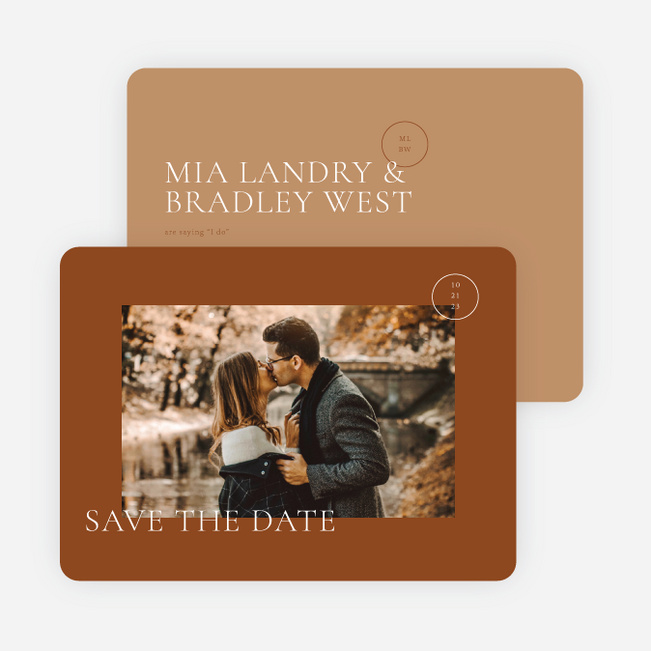 Artisanal Vibes Save the Date Cards - Brown