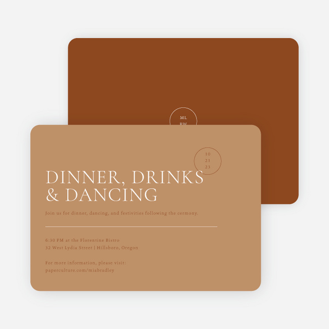 Artisanal Vibes Wedding Information Cards - Brown