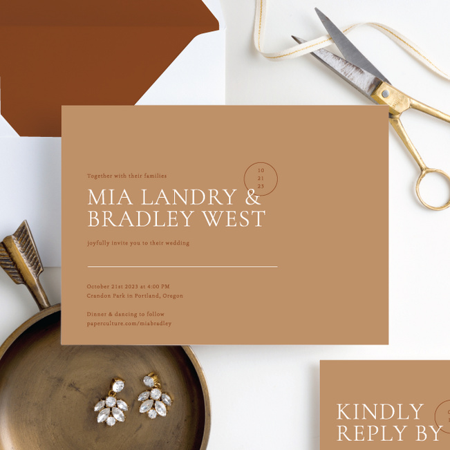 Artisanal Vibes Wedding Invitation Suites - Brown