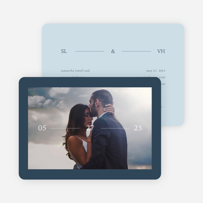 Contemporary Union Save the Date Cards - Blue