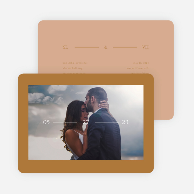Contemporary Union Save the Date Cards - Brown