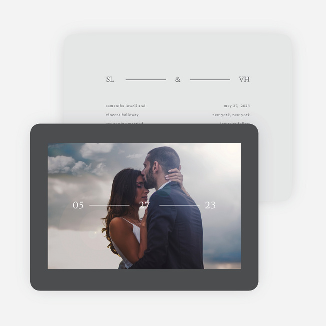 Contemporary Union Save the Date Cards - Gray