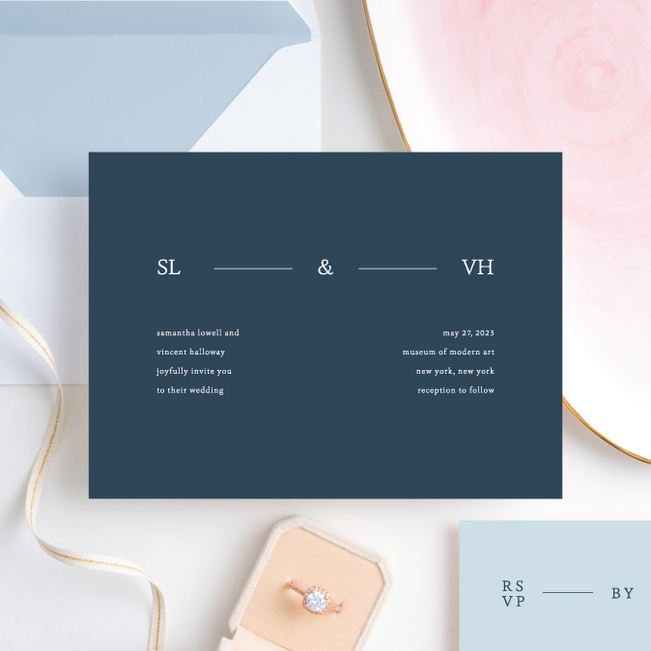 Contemporary Union Wedding Invitation Suites - Blue